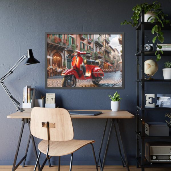 93854-402.jpg Red Vespa in Italy II Framed Poster