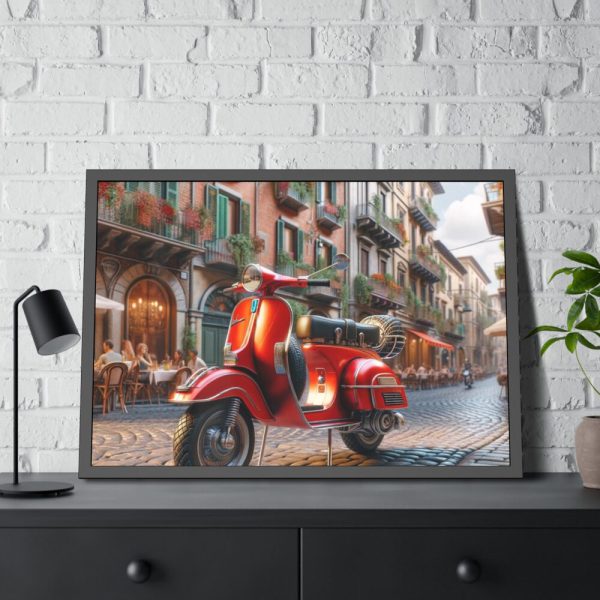93854-403.jpg Red Vespa in Italy II Framed Poster