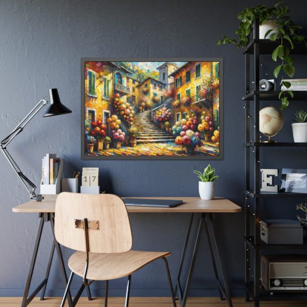 93854-406.jpg Flowerish Street in Italy Framed Poster