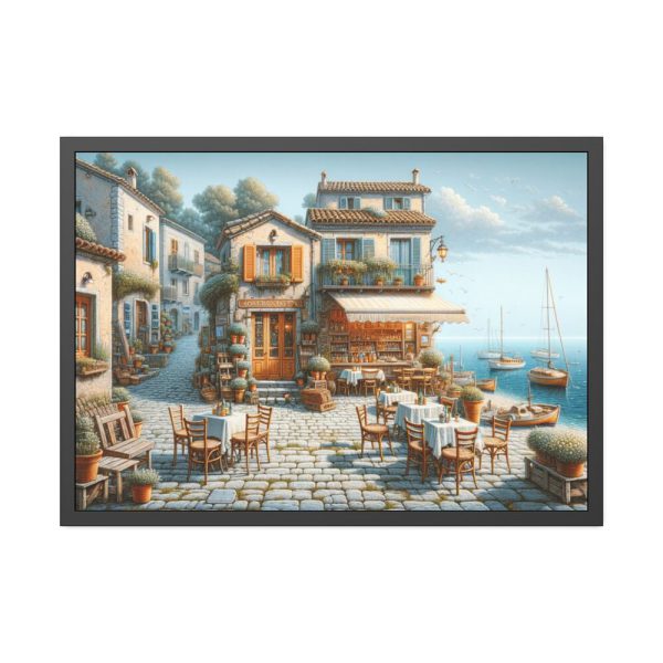 93854-436.jpg Small Italian Tavern With Blue Sea Framed Poster
