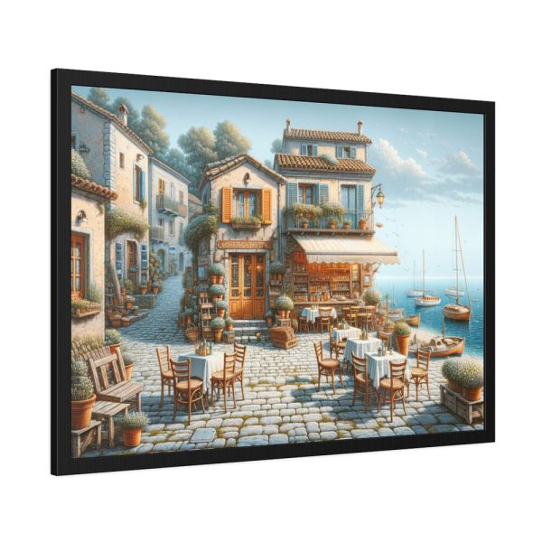 93854-437.jpg Small Italian Tavern With Blue Sea Framed Poster