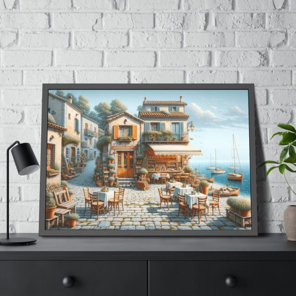 93854-439.jpg Small Italian Tavern With Blue Sea Framed Poster
