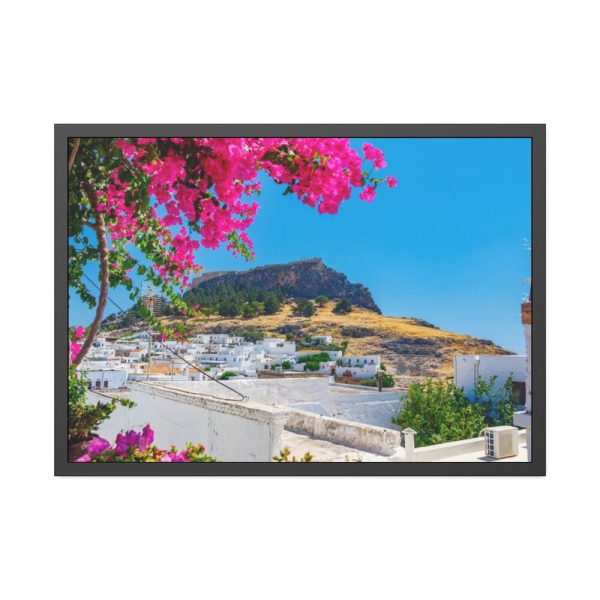 Lindos And Flowers Framed Poster