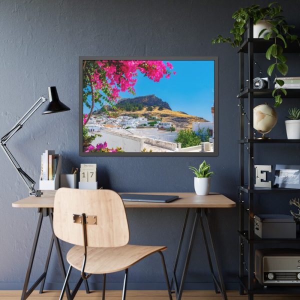 Lindos And Flowers Framed Poster