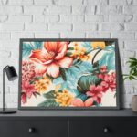 Large Flower Seamless Pattern Framed Poster - Image 4