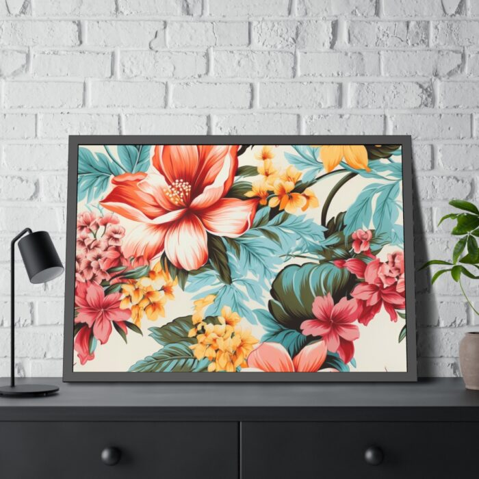 Large Flower Seamless Pattern Framed Poster - Image 4