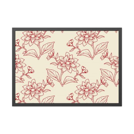 Floral Botanical Pattern Framed Poster