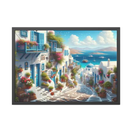 Scene of Greek Island Framed Poster