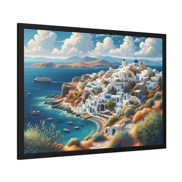 93854-485.jpg Greek Island With Sea Landscape Framed Poster