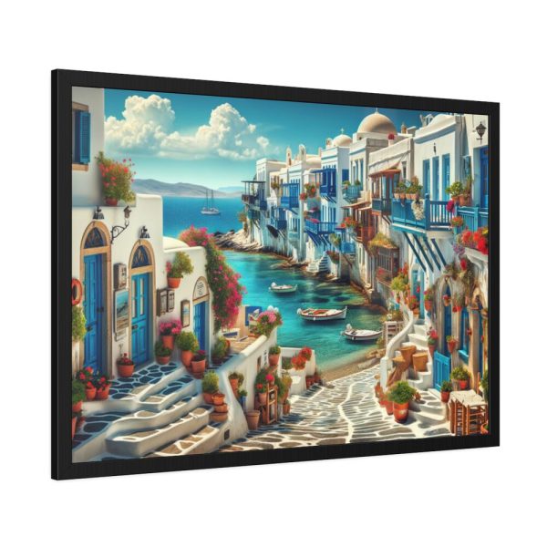 93854-489.jpg Greek Island Scene Framed Poster