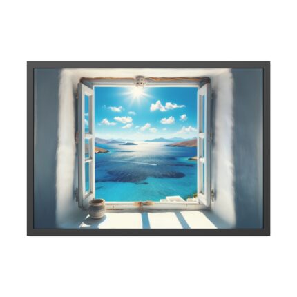 View of the Sea From the Window in Greece Framed Poster