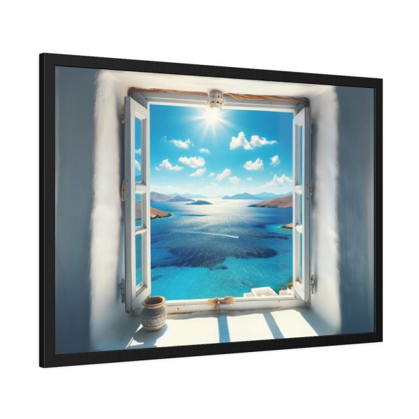 View of the Sea From the Window in Greece Framed Poster