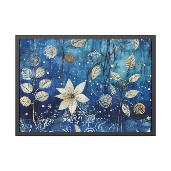Blue Floral Seamless Pattern Framed Poster