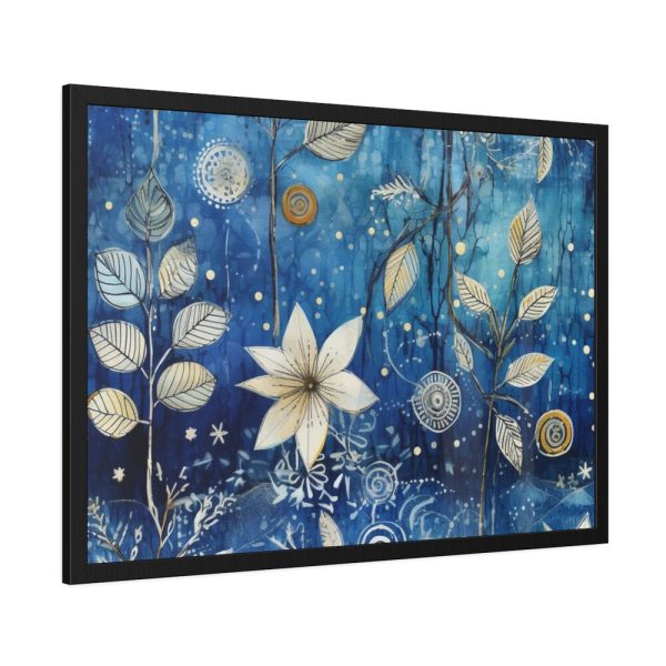 Blue Floral Seamless Pattern Framed Poster