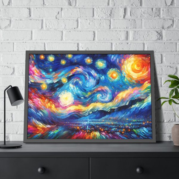 93854-543.jpg Dynamic and Vibrant Starry Sky Framed Poster