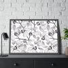 93854-63.jpg Grey Floral Pattern Framed Poster