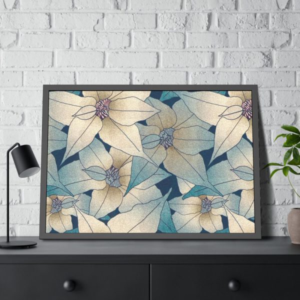 93854-83.jpg Blue Floral Pattern Framed Poster