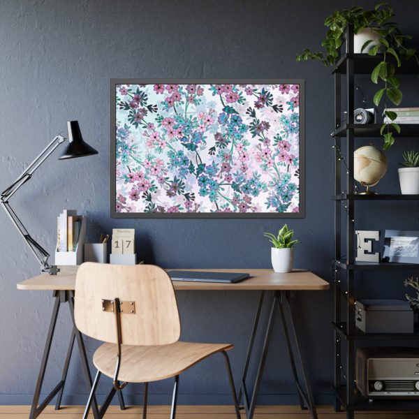 93854-86.jpg Pinkish Floral Pattern Framed Poster