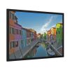 Free Case Colorate Burano in Venice Framed Poster