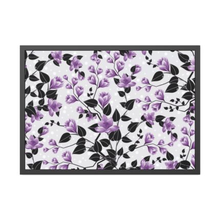 Purple Floral Pattern Framed Poster