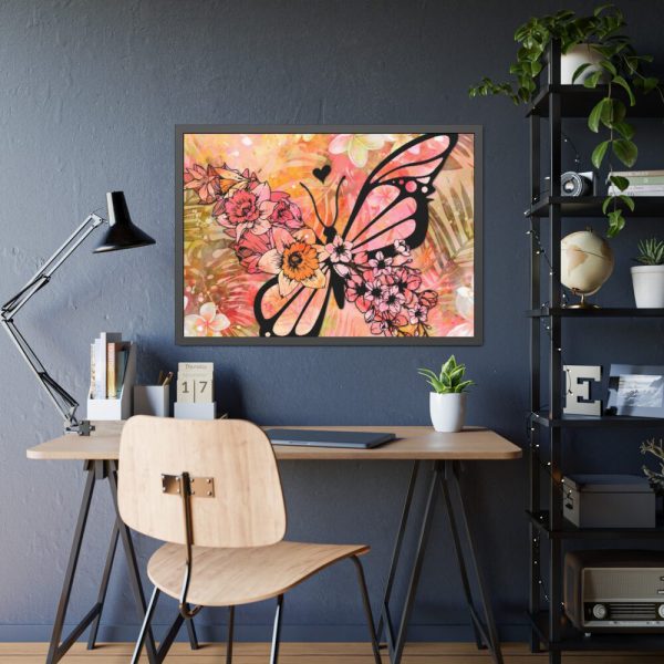 93855-106.jpg Tropical Flower Butterfly Art Framed Poster