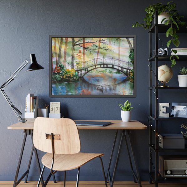 93855-118.jpg Bridge Over River Framed Poster