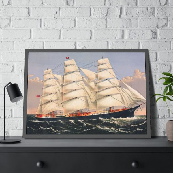 93855-147.jpg Clipper Ship Three Brothers Framed Poster
