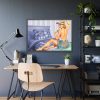 93855-202.jpg Pin-up Girl On Bed Framed Poster