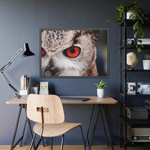 93855-206.jpg An Owl With Red Eyes Framed Poster