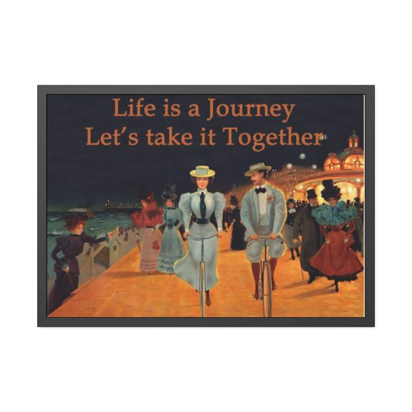93855-216.jpg Vintage Cycling Couple Framed Poster