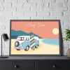 93855-227.jpg Camper Van, Surfboard, Beach Framed Poster