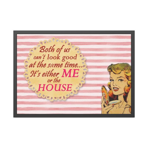 93855-248.jpg Glamorous Retro Woman With Humourous Sign Framed Poster