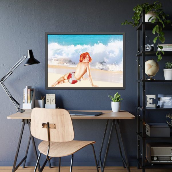 93855-266.jpg Pin-up Girl Beach Beauty Framed Poster