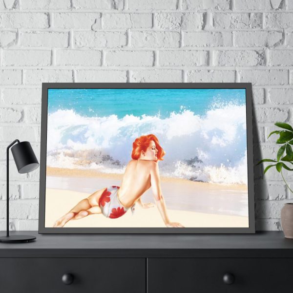 93855-267.jpg Pin-up Girl Beach Beauty Framed Poster