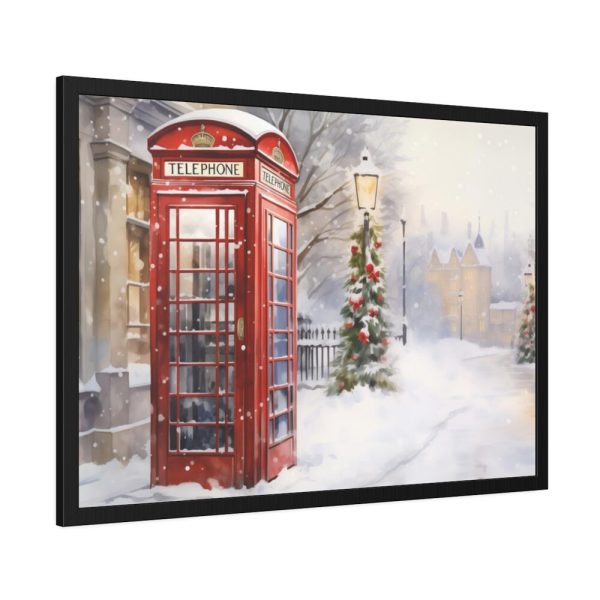 Red Christmas Phone Booth Framed Poster