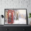 Red Christmas Phone Booth Framed Poster