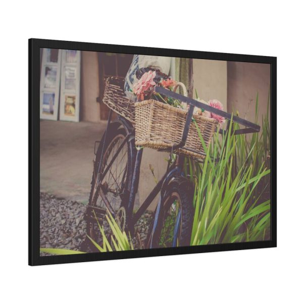 93855-277.jpg Flowers on Bicycle Framed Poster