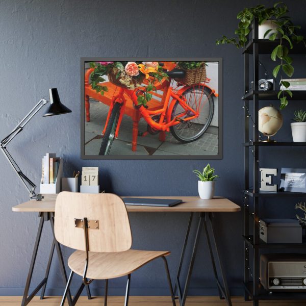 93855-282.jpg Bike Decorated With Flowers Framed Poster