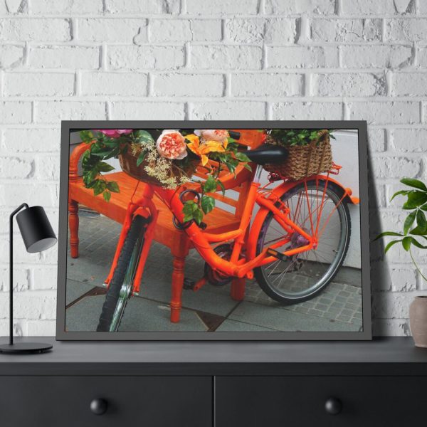 93855-283.jpg Bike Decorated With Flowers Framed Poster