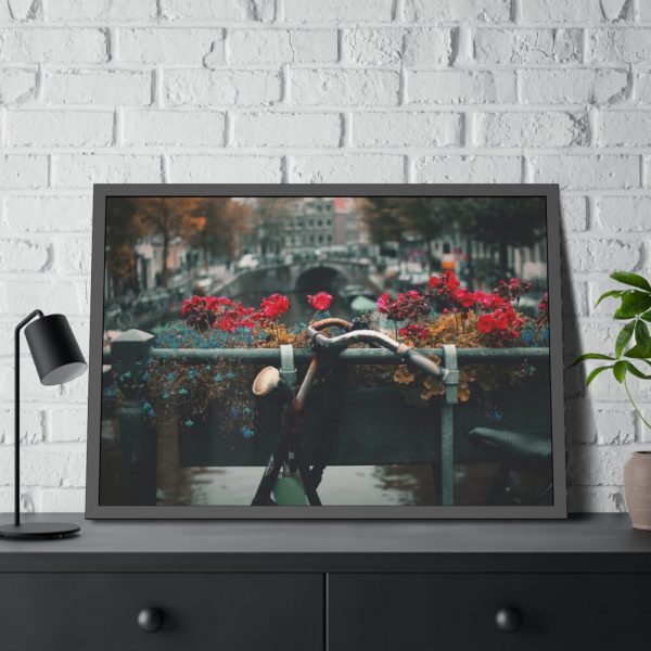93855-287.jpg Vintage Bike Flowers Framed Poster