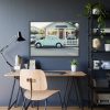 93855-290.jpg Vintage Car and House Framed Poster