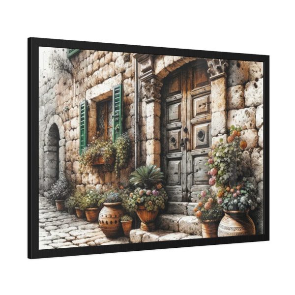 93855-313.jpg Mediterranean Street Scene Framed Poster
