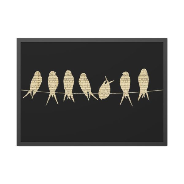 Birds Vintage Music Framed Poster