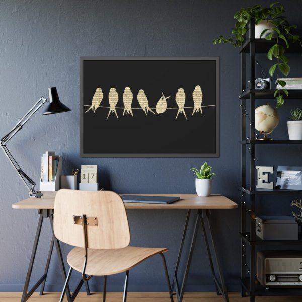 Birds Vintage Music Framed Poster