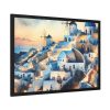 93855-341.jpg Oia Village in Santorini at Night Framed Poster