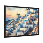 Oia Village in Santorini at Night Framed Poster - Image 6