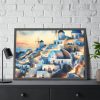 93855-343.jpg Oia Village in Santorini at Night Framed Poster