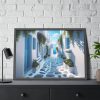 White Greek Street Framed Poster