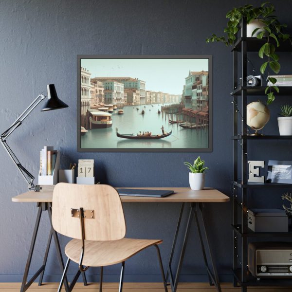 93855-390.jpg Tourists in a Gondola in Venice, Italy Framed Poster