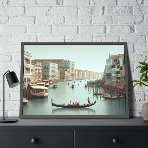 93855-391.jpg Tourists in a Gondola in Venice, Italy Framed Poster